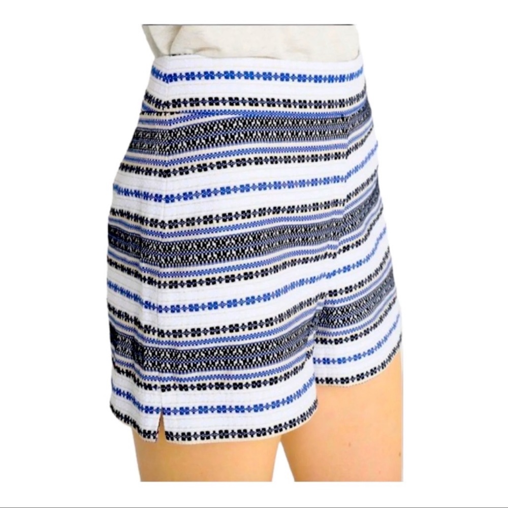 Gap High Rise Shorts Embroidered Stripe Tribal Boucle Textured High Waisted 8